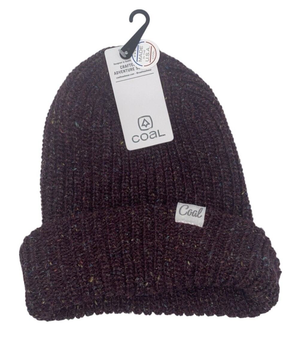 NWT Coal Winter Knit Beanie Dan Stocking Hat Off Plum Cotton Blend